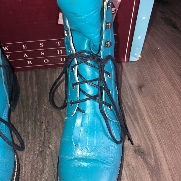 MISS RODEO USA By Acme turquoise boots with belt! - Picture 6 of 16
